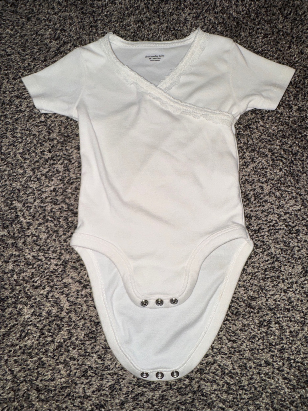 Abercrombie & Fitch White Short-Sleeve Wrap Baby Bodysuit